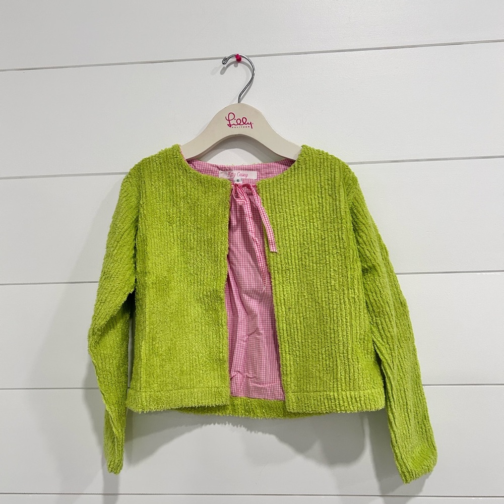 Kitty Casey Lime Green Textured Cardigan kids size 6